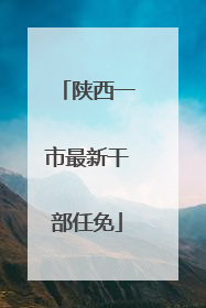 陕西一市最新干部任免