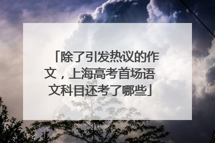 除了引发热议的作文，上海高考首场语文科目还考了哪些
