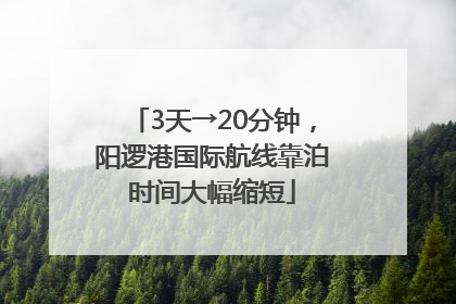 3天→20分钟，阳逻港国际航线靠泊时间大幅缩短