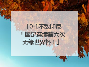 0-1不敌印尼！国足连续第六次无缘世界杯！