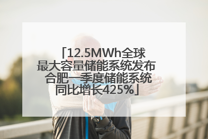 12.5MWh全球最大容量储能系统发布 合肥一季度储能系统同比增长425%