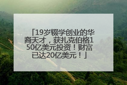 19岁辍学创业的华裔天才，获扎克伯格150亿美元投资！财富已达20亿美元！