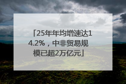 25年年均增速达14.2%，中非贸易规模已超2万亿元