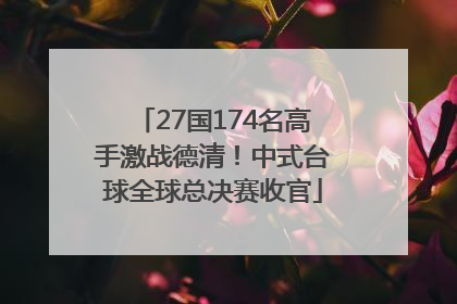 27国174名高手激战德清！中式台球全球总决赛收官